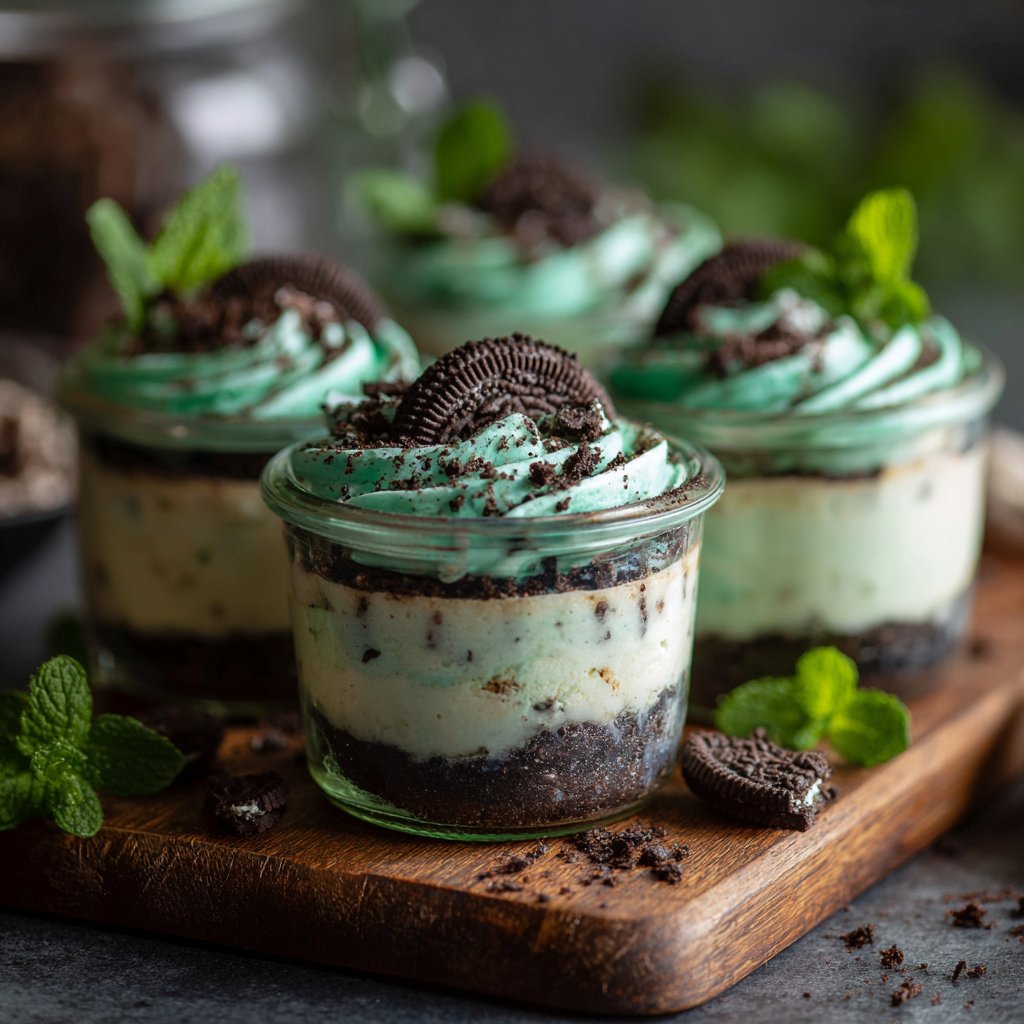 No-Bake Mint Oreo Cheesecake Cups
